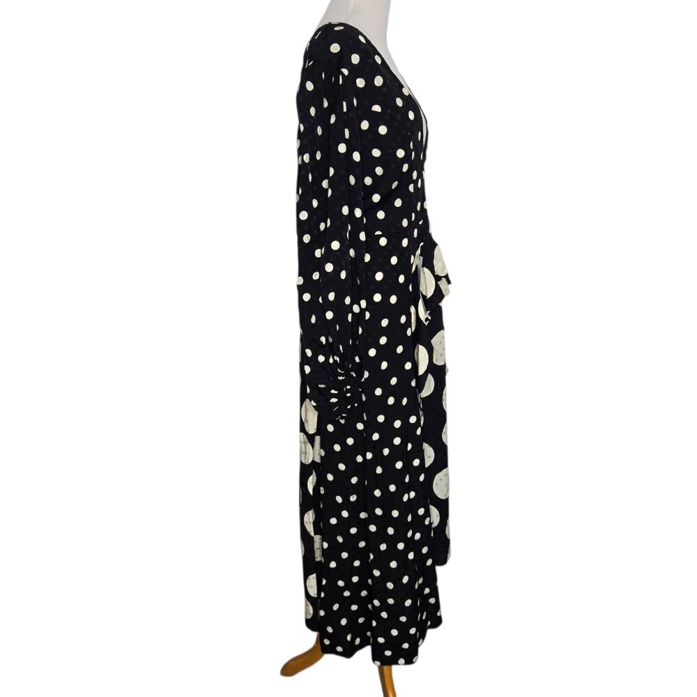 NWT Topshop Avant Garde Dress Polka Dot Plunging Maxi Mixed Dot Graphic Women 8 - Picture 3 of 14